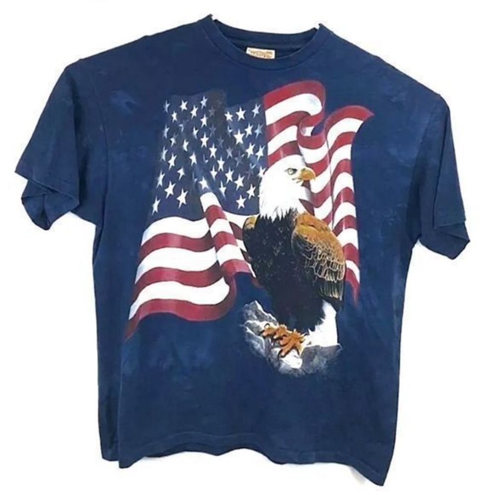 The Mountain Bald Eagle American USA Flag XXL